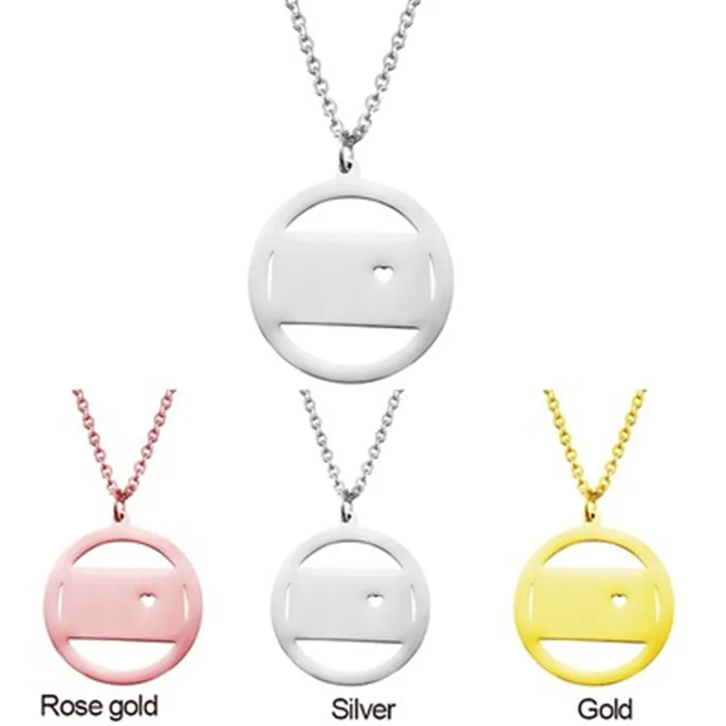 

Hot new products explosion jewelry 304 stainless steel fashion American map tag Wyoming necklace Pendant female jewelry