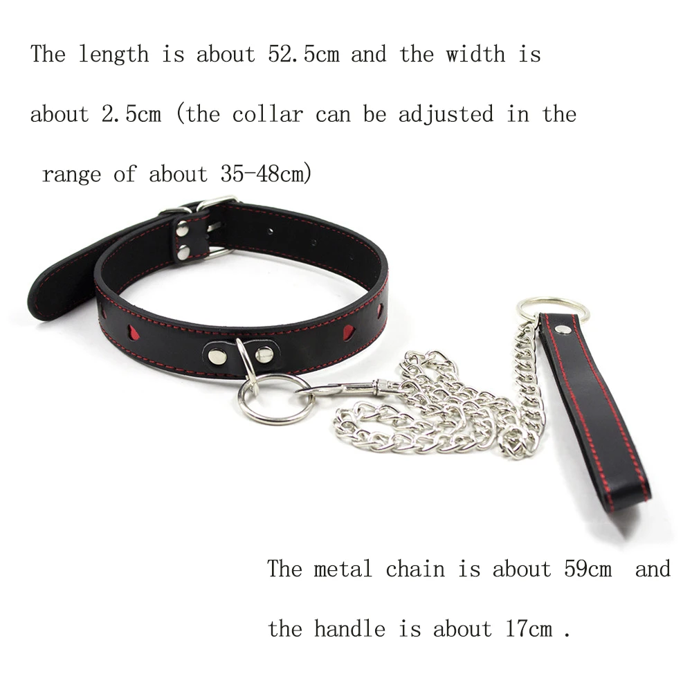 Черная искусственная кожа ошейник с поводком БДСМ бондажное ожерелье для