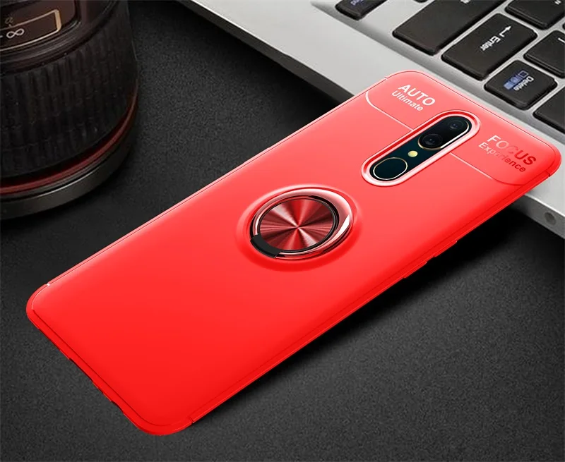 red Роскошный чехол для Nokia 6,1 7,1 для Nokia 6, чехол с магнитным кольцом, мягкий матовый Силиконовый чехол для Nokia 5,1(X5) 3,1 Plus, чехол - Цвет: red
