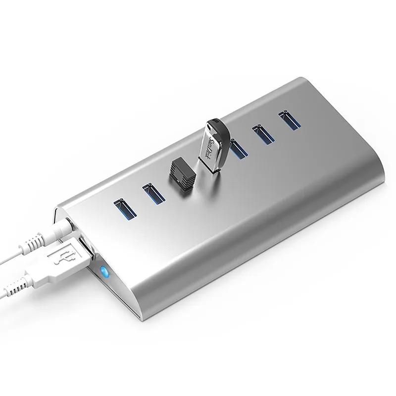 USB 3 0 концентратор 7 Порты сплиттер адаптер 5 Гбит/с супер Скорость алюминий