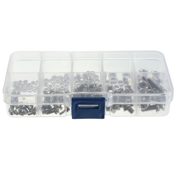 

160pcs M2 M2.5 M3 M4 M5 Steel Screws SEM Phillips Pan Head Nuts Assortment Kit