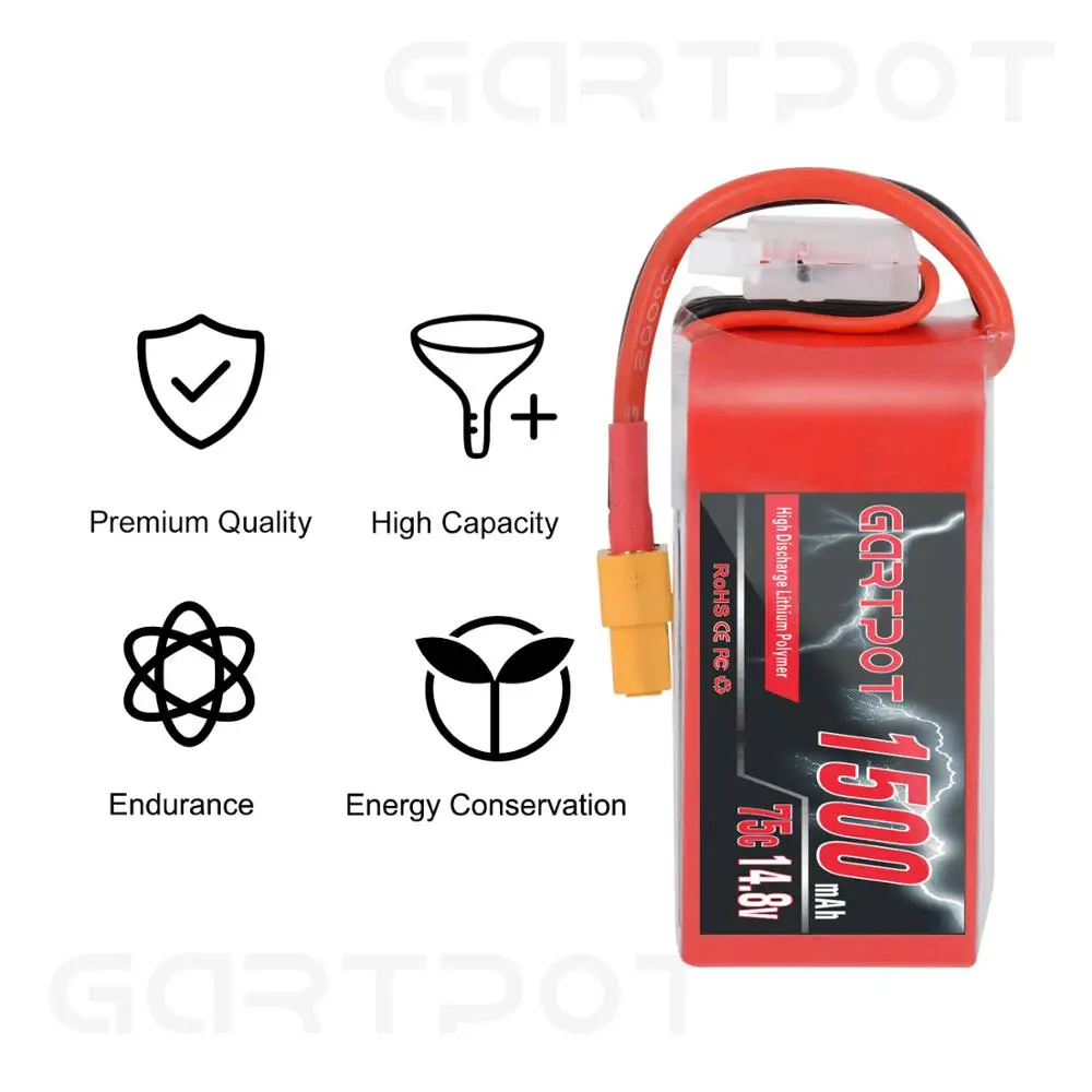 Аккумулятор GARTPOT 1500 мАч 14 8 в lipo fpv 2 блока аккумулятор 75C Lipo для Дронов 4S drone с XT60