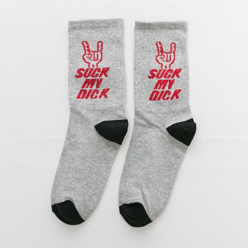 Личность хип-хоп Гольфы Для мужчин улица скейтборд улыбка письмо печать Смешные