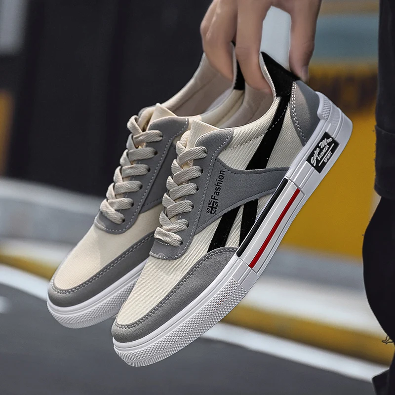 New Listing Spring Summer Comfortable Casual Shoes Men's Canvas Lace Fashion Flats Sneakers Men Shoes44 | Обувь