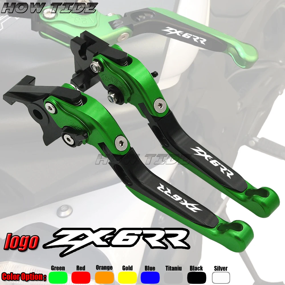 

CNC Adjustable Folding Motorcycle Brake Clutch Levers For Kawasaki ZX6RR ZX6 RR 2000 2001 2002 2003 2004