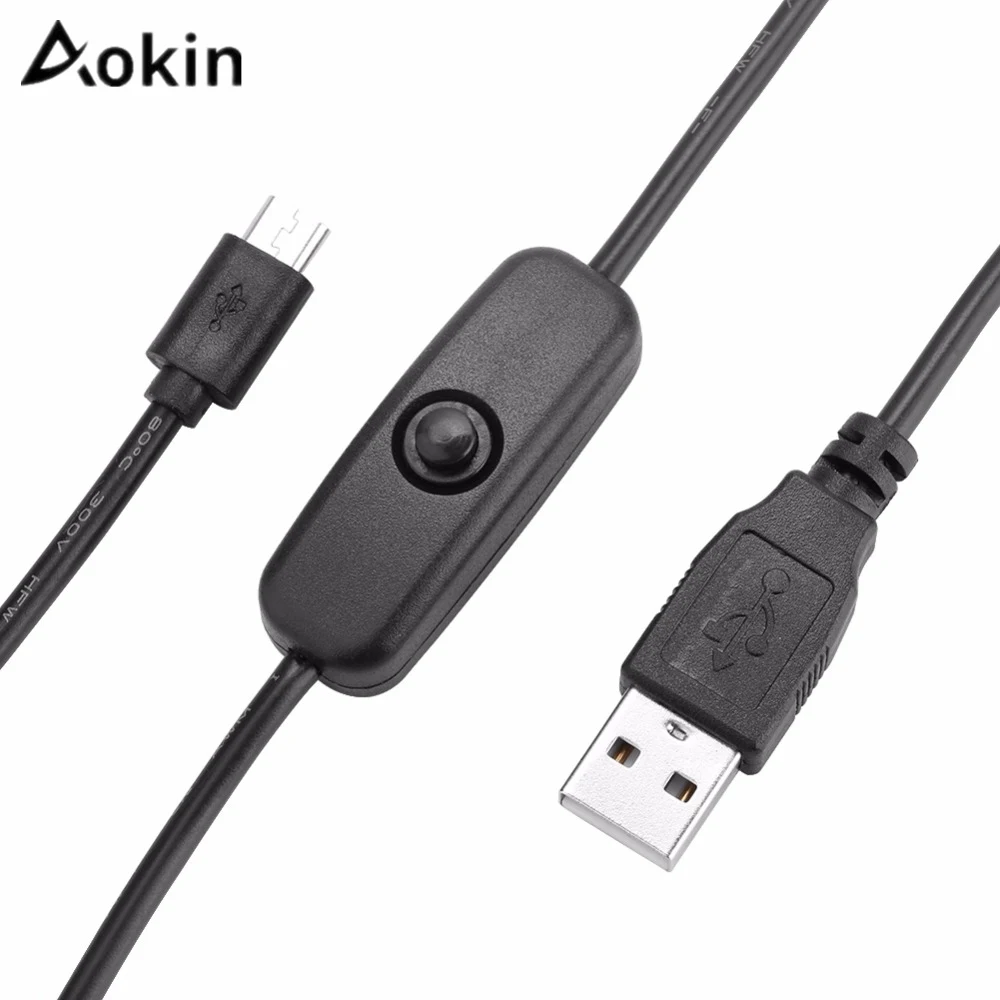 Кабель Micro USB Aokin для Raspberry Pi переключатель вкл./выкл. питания с на постоянный ток