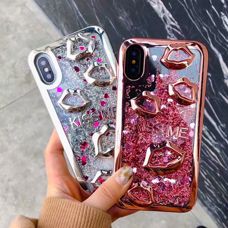 Kerrzil Kiss me Christmas Gold Candy colors Love case For iPhone 7 6 6S 8 Plating Cartoon Phone Cases X 6s Plus |