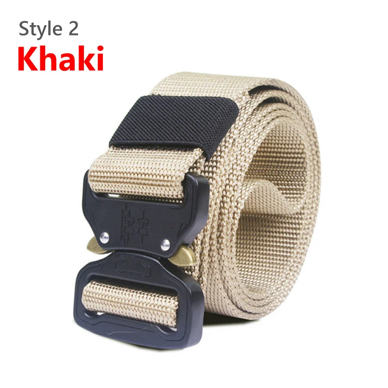 Style 2 Khaki Наружный сверхмощный Риггер армейский ремень с быстроразъемной металлической пряжкой - Цвет: Style 2 Khaki