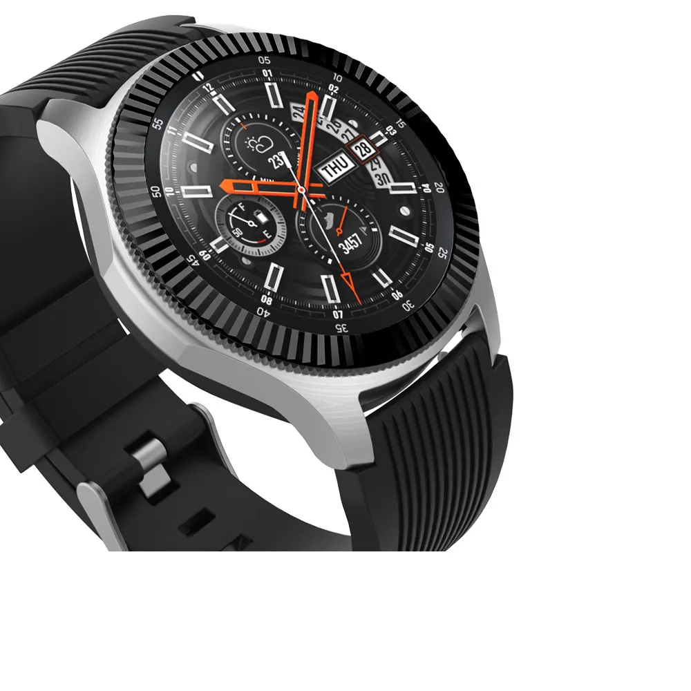 Замена Смарт-часы аксессуары для samsung Galaxy Watch 42 мм/46 мм, драгоценный камень кольцо клеющаяся крышка против царапин Металл для шестерни S3