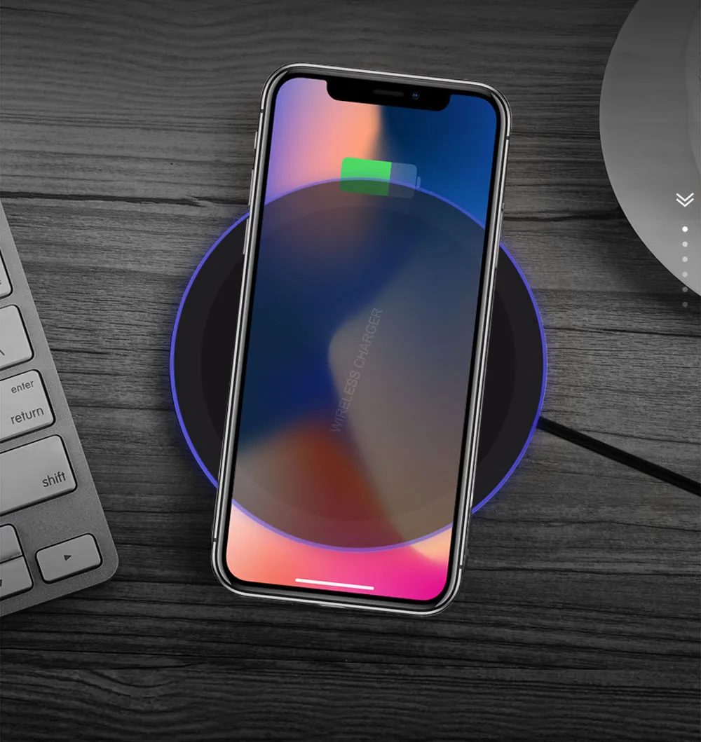 FDGAO QI Беспроводное зарядное устройство для Samsung Galaxy S8 S9 Plus Note 9 8 USB Мобильный телефон Беспроводная зарядная панель для iPhone XR XS Max X 8