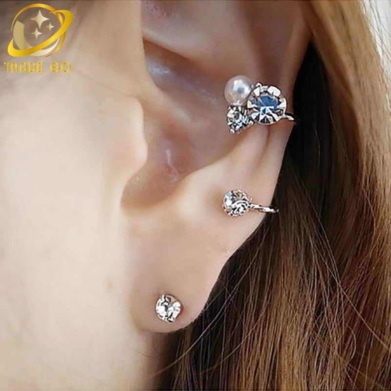 Серьги-каффы для ушей с золотым и серебряным покрытием, модные ювелирные изделия orecchini, женские серьги в форме сердца, накидка, серьги-каффы brincos