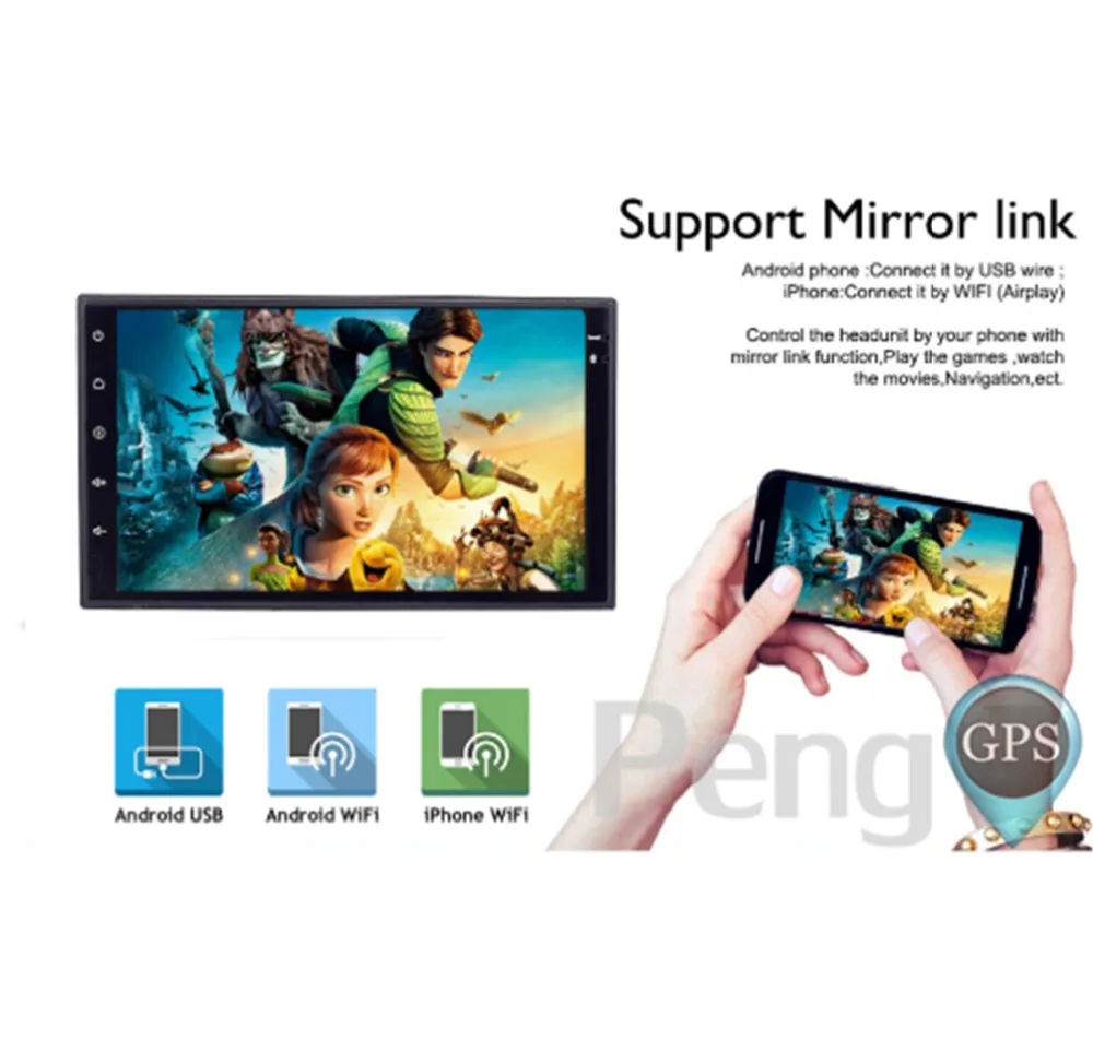 Автомобильный DVD GPS android 6 0 плеер 2 din радио Универсальный навигации 178 мм * 100/102 с