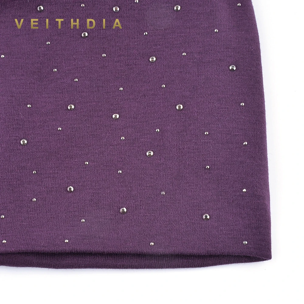 Женская трикотажная двухслойная шапка VEITHDIA из хлопка для осени и зимы DH47 |