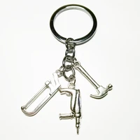 1pc fashion jewelry mini tool keychain electric drill keychain hacksaw hammer keychain dres s elegant diy handmade