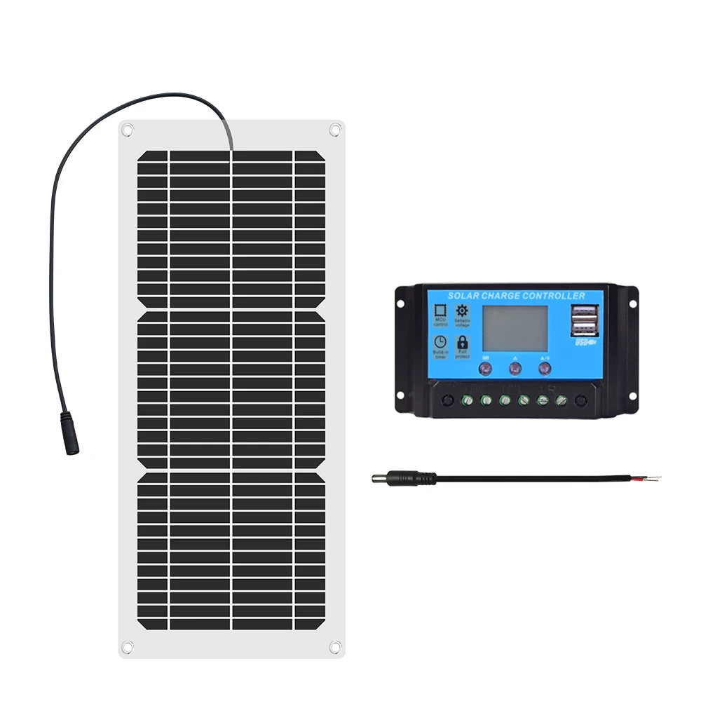 Дешево Xinpuguang Flexible Solar Panel Cell 10w 20w With 12v 10A Contorller Гибкая солнечная панель 18 Вт 10 Вт 20 Вт с контроллером 10A для 12-вольтового зарядного устройства легковог...