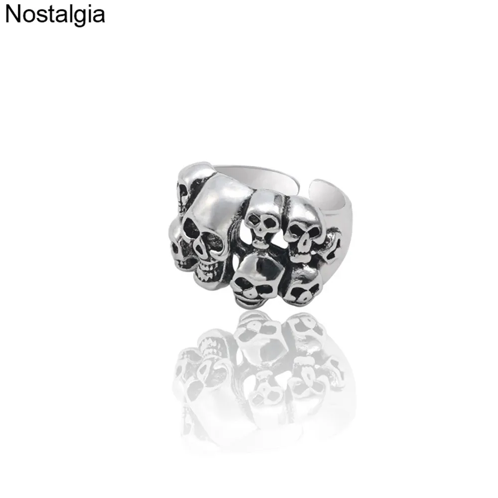 

Nostalgia Adjustable Punk Rock Skeleton Skull Ring For Men Women