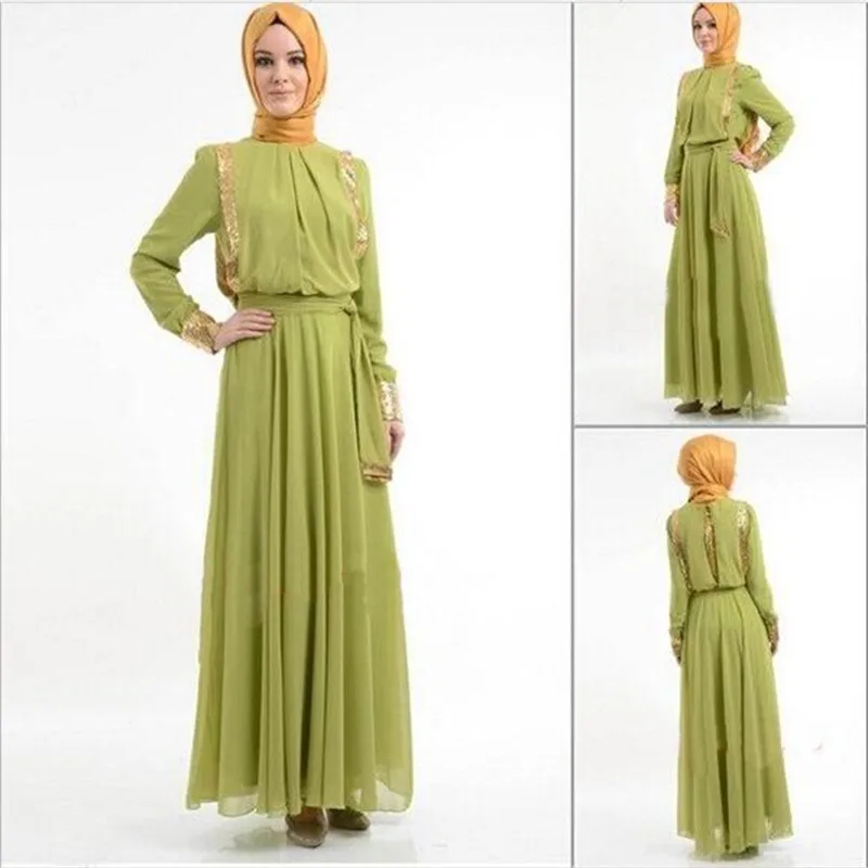 Поддельные 2 шт. турецкие мусульманские платья повседневные женские длинные