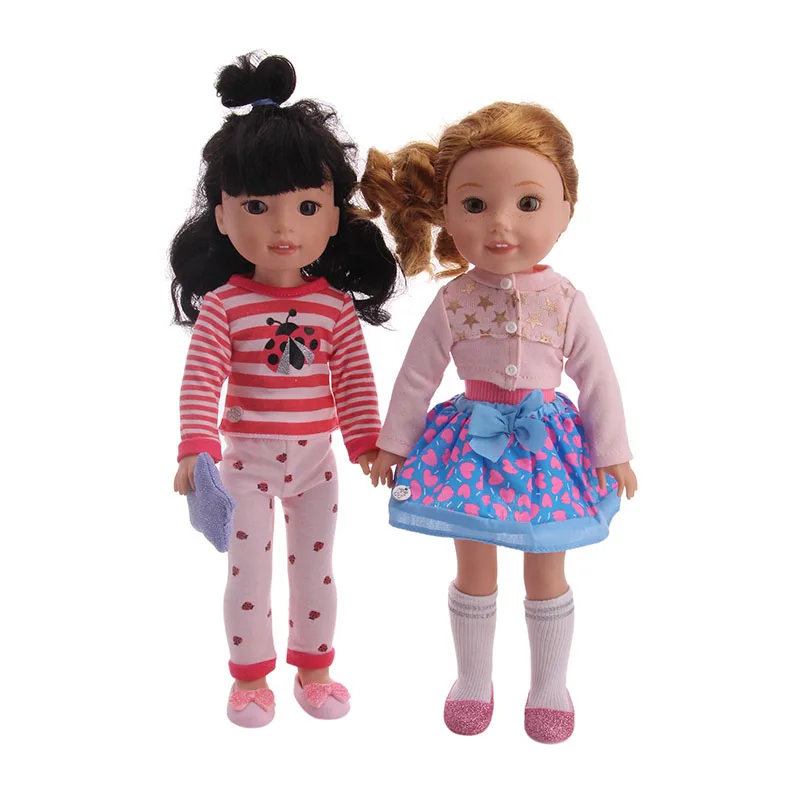 LUCKDOLL модная Милая одежда женская для 14 5 дюймовых кукол американские куклы Wellie