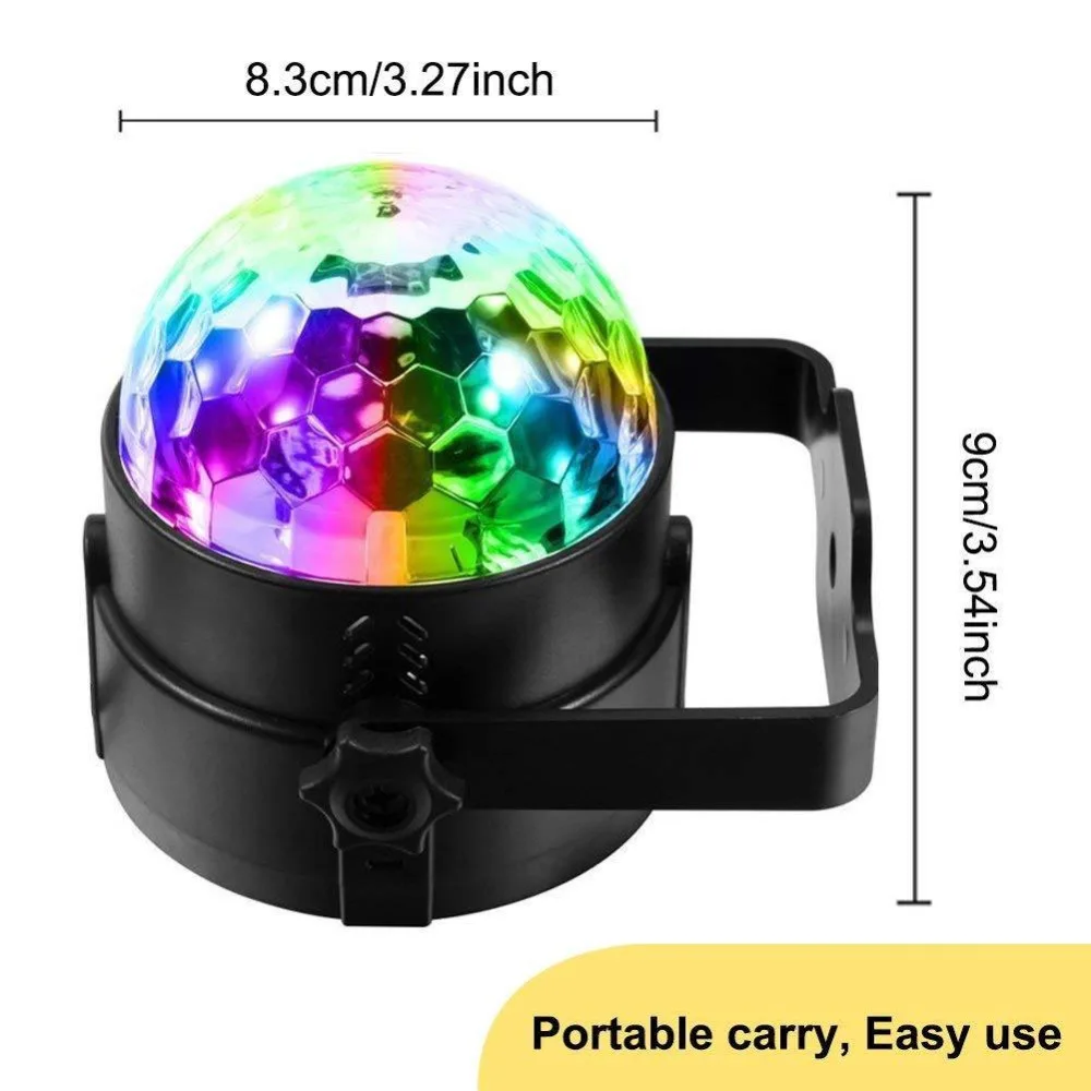 2 шт. мини-пульт RGB LED хрустальный магический вращающийся шар сценический свет