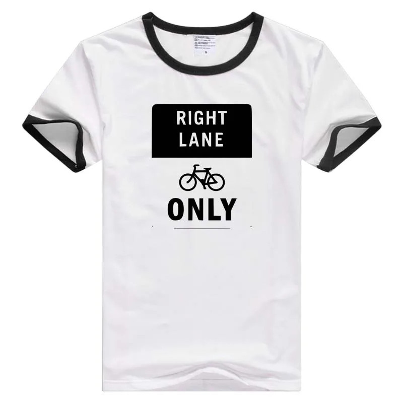 Мужская/женская футболка с коротким рукавом Right Lane Bikes Only удобная принтом