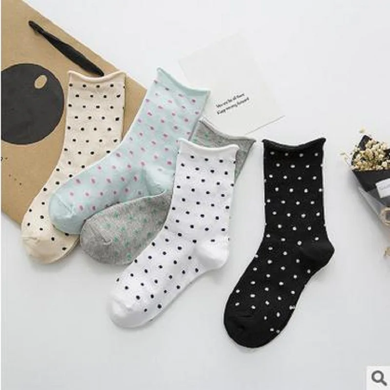 Осенне зимние Новые Смешные Женские носки в горошек|autumn socks|piling socksjapanese socks |