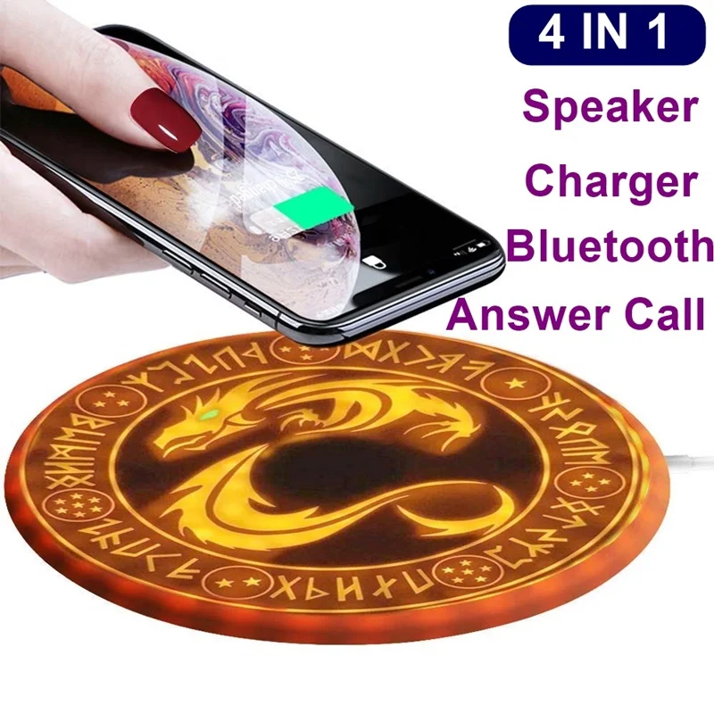 Tongdaytech 10 Вт волшебное Беспроводное зарядное устройство Qi для Iphone X 11 Pro Max Быстрая зарядка с динамиком для samsung S8 S9 S10