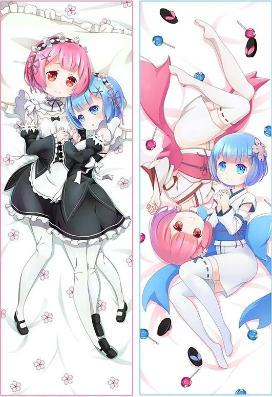 Японское аниме re zero kara hajimeru isekai seikatsu Rem Ram Twin Sister подушка для тела Обнимая