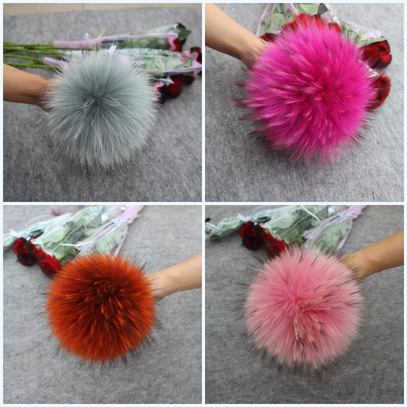 4 шт./лот новые цветные помпоны из натурального меха енота для творчества