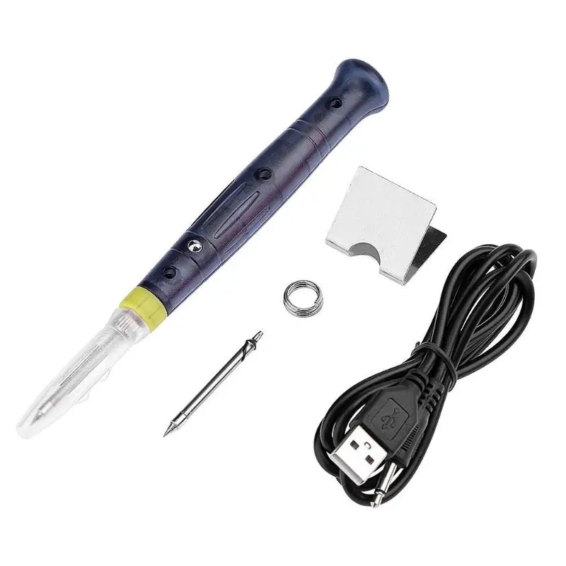 Портативный Электрический паяльник с питанием от USB 5 в 8 Вт ручка наконечником