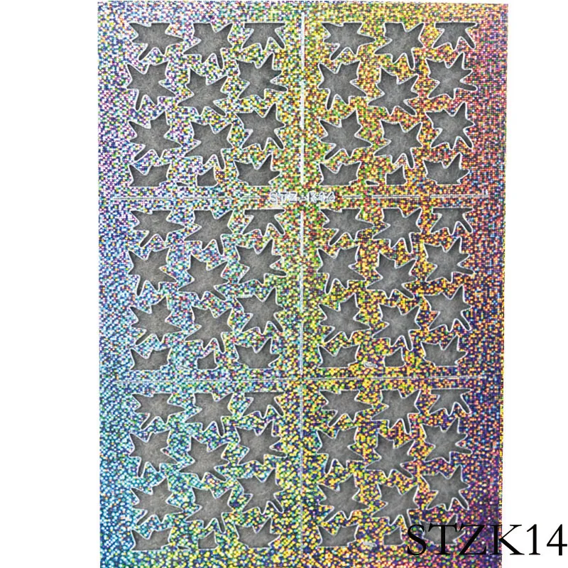 1 лист кленовый печать дизайн ногтей полый трафаретная наклейка лазерные