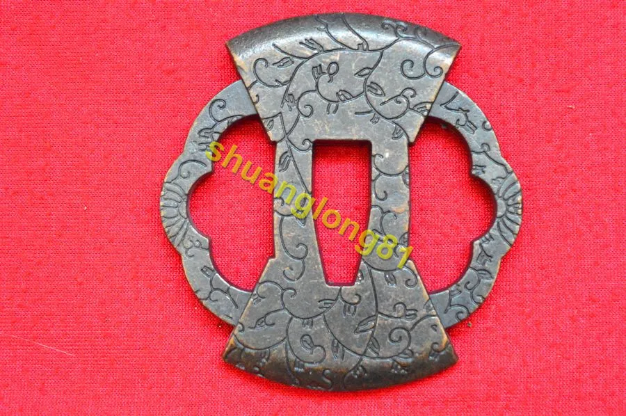 HandMade Good Alloy Japanese Guard Tsuba Fit Samurai Katana Sword Knife Wakizashi W Lucky |