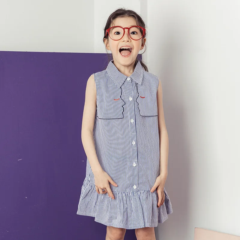 Детская одежда 2018 весенне-летний костюм в полоску с короткими рукавами для