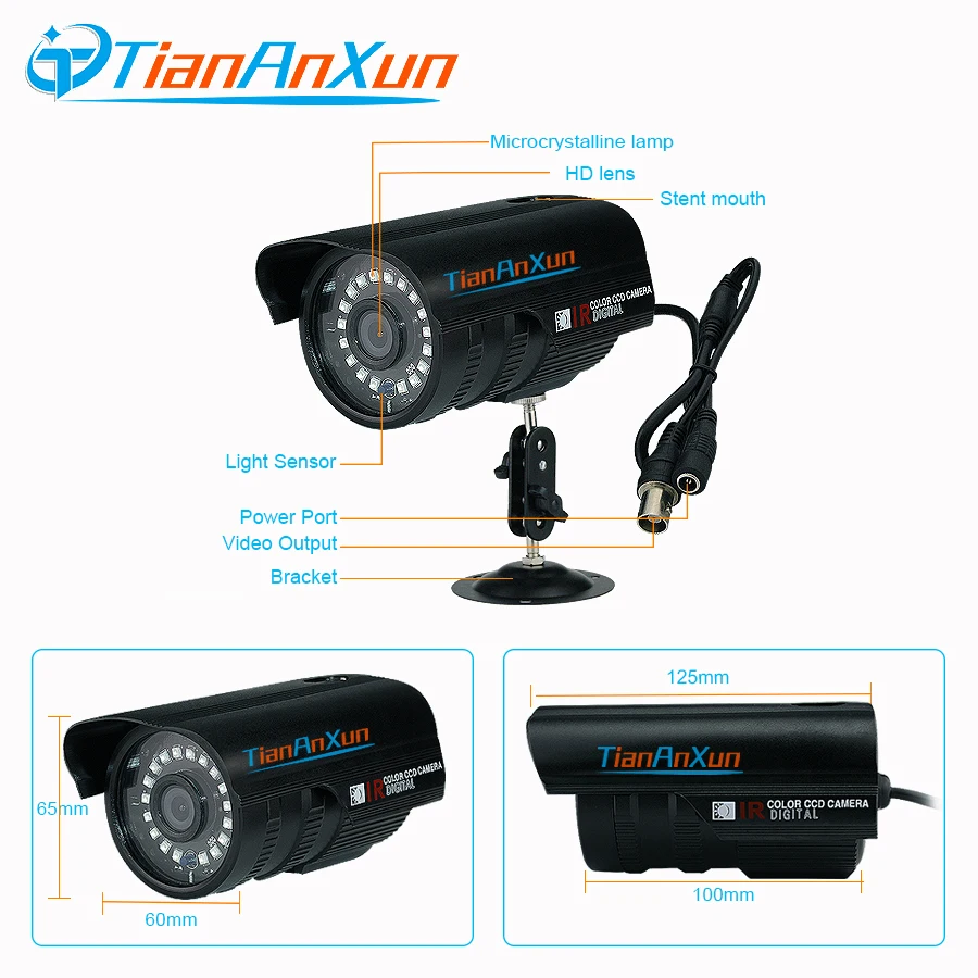 Аналоговая камера видеонаблюдения TIANANXUN 1080P AHD для помещений и улицы