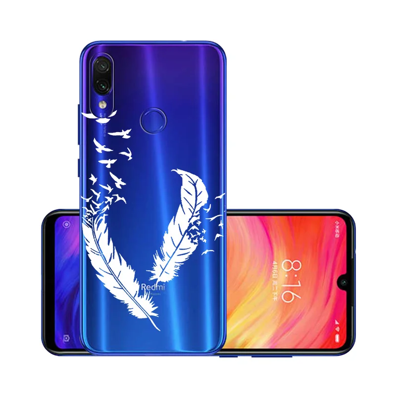 W032 Для Xiaomi Redmi Note 7 5 Pro силиконовый прозрачный Футляр окрашенный для Xio mi Red mi 7 7A 6 6A mi A2 Lite 9T K20 чехлы чехол на ксиоми редми нот 7 - Цвет: W032