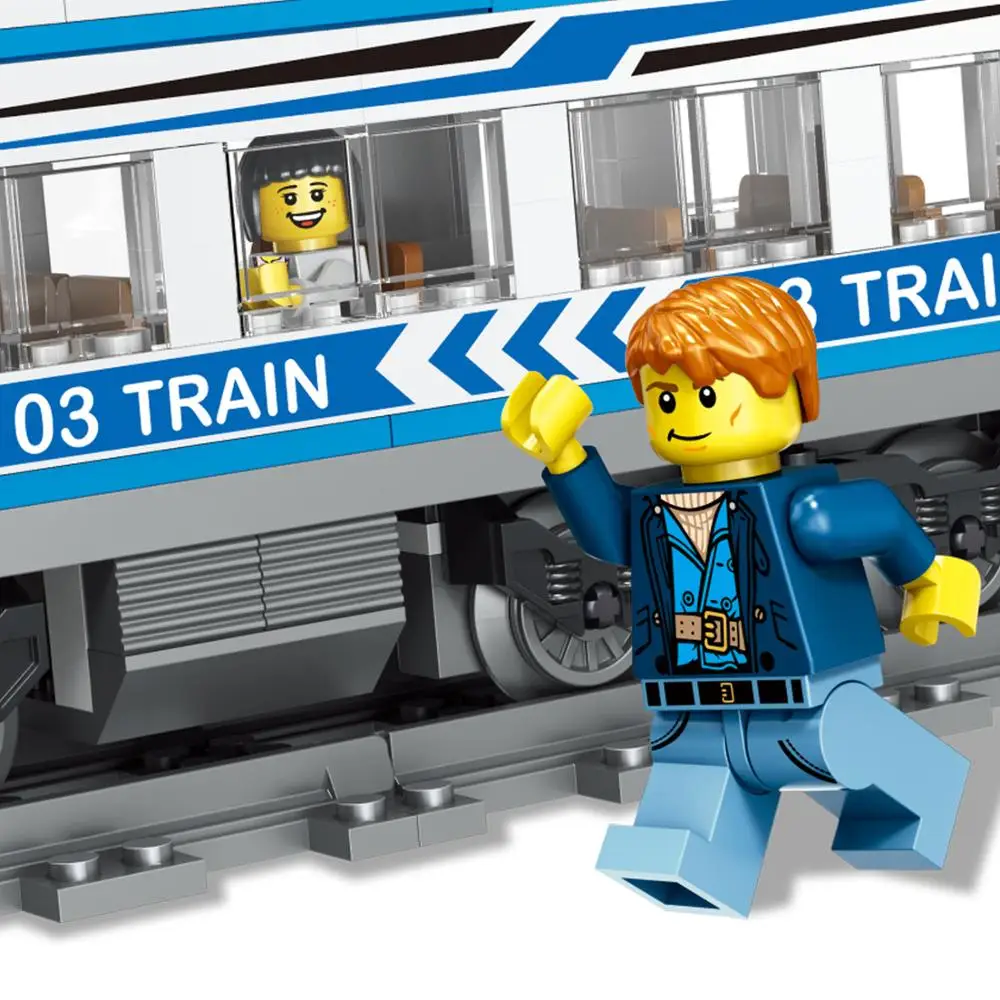 583 шт. детские строительные блоки игрушки совместимые с Legoingly поезд город