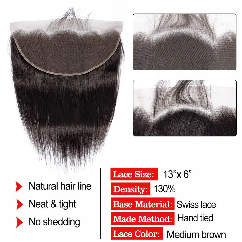 Волосы Remy для волос прямые 13*6 кружевные 10 22 дюйма 100% натуральные