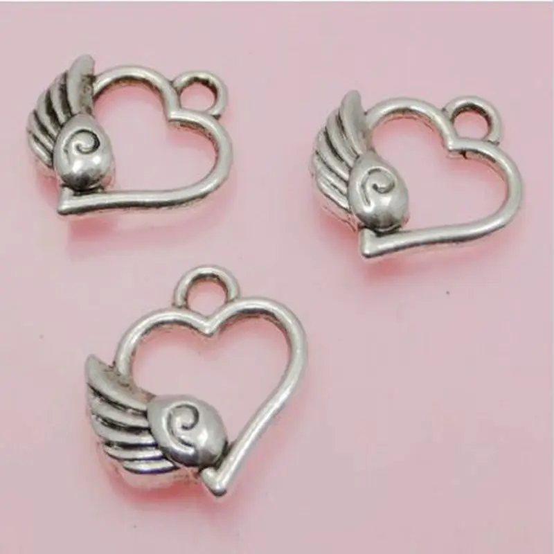 Бесплатная доставка 50 шт. подвеска талисман в виде зеркальных крыльев для