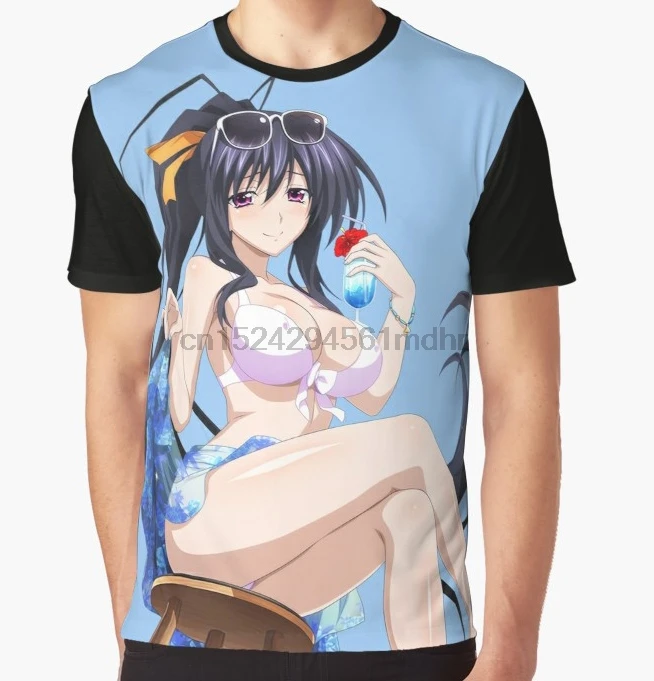 Мужская футболка с принтом летняя Akeno Highschool DxD коротким рукавом и круглым вырезом