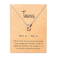 new taurus virgo cancer message card jewelry 12 constellation pendant necklace chain necklaces for women birthday gift