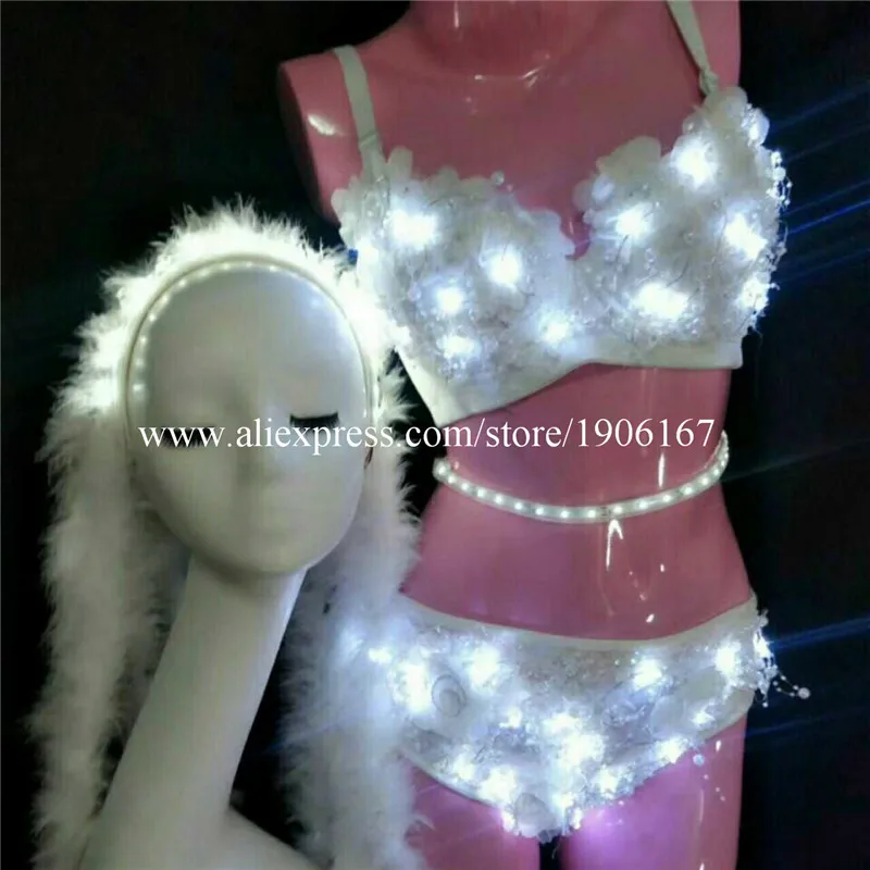 New Design Led Sexy Girl Women Bra Shorts Dress Clothes Show Stage Performance Bikini Dance Suit | Дом и сад