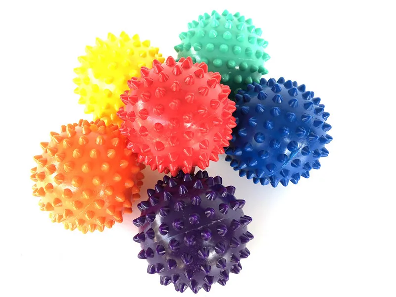 4 color PVC hand massage ball PVC soles hedgehog Sensory training grip the ball Portable physiotherapy ball Catch the ball