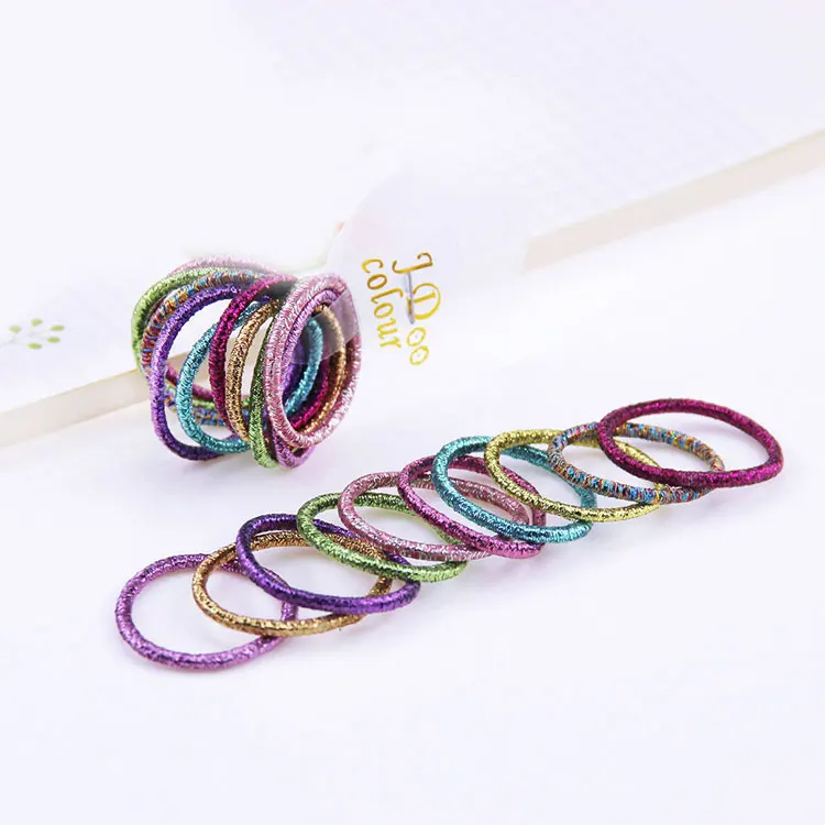 Mix Color 10 шт./лот, Детские блестящие аксессуары для волос, резинки для волос в виде конского хвоста, резинки для девочек, высокоэластичные мини-резинки для волос - Цвет: Mix Color