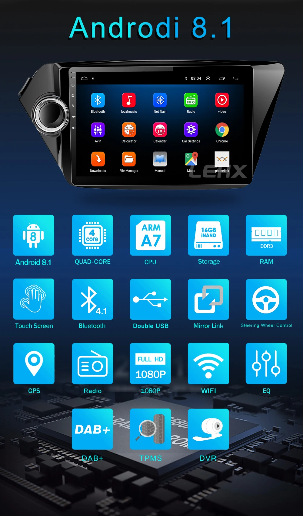 2din Android 8,1 автомобиль радио мультимедиа плеер gps navigatio для Kia RIO 3 4 Rio 2010 2011 2012 2013