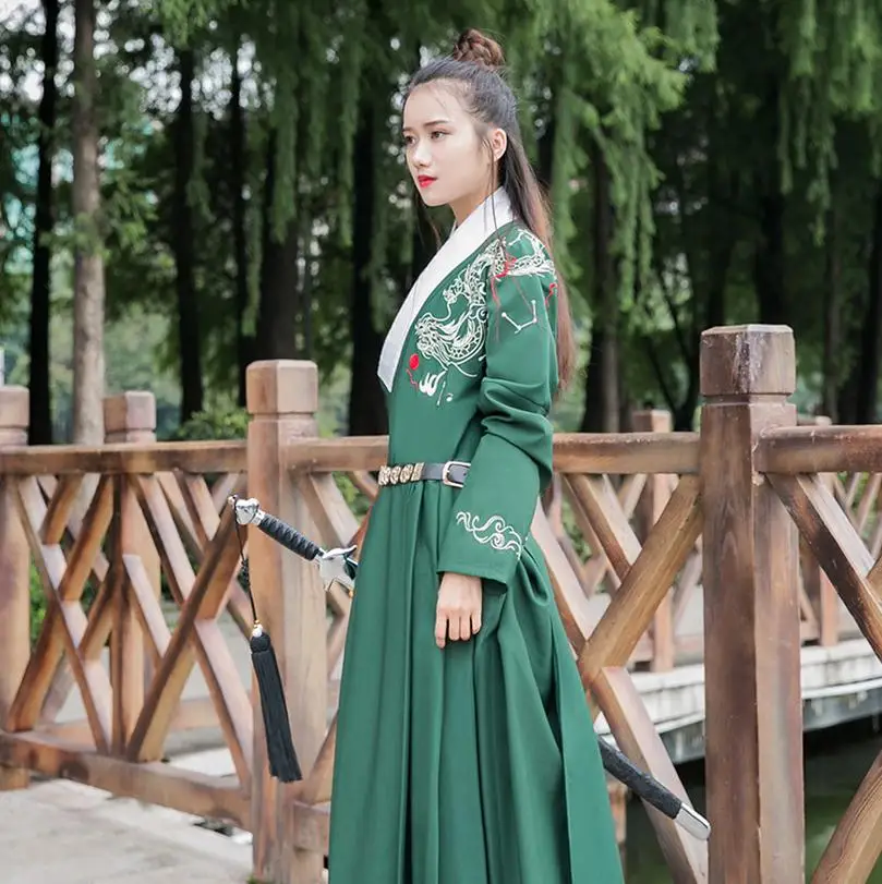 Женское и мужское традиционное китайское платье с вышивкой дракона модель wj981 в