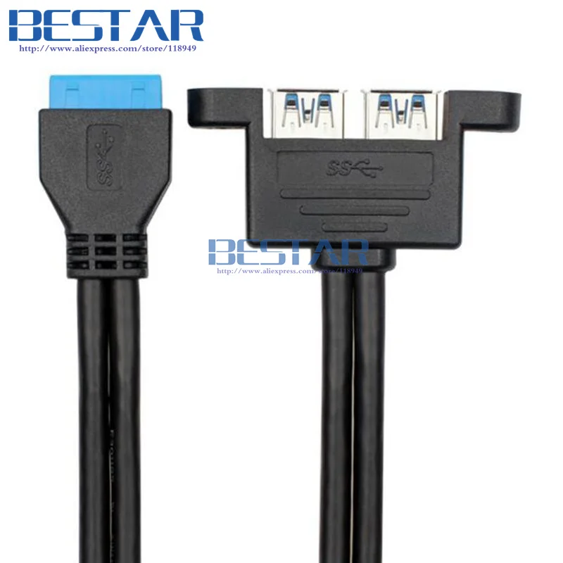 Кабель-переходник с двумя портами USB 3 0 на материнскую плату 50 см | Компьютеры и