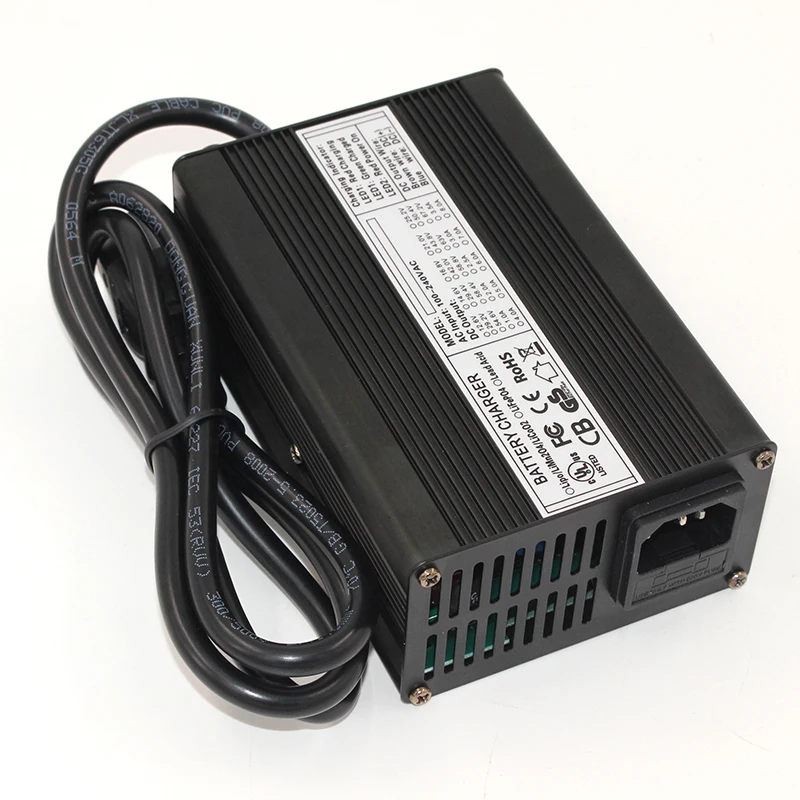 54 6v 3a charger 13s 48v li ion battery charger output dc 54 6v with cooling fan black aluminum shell free global shipping