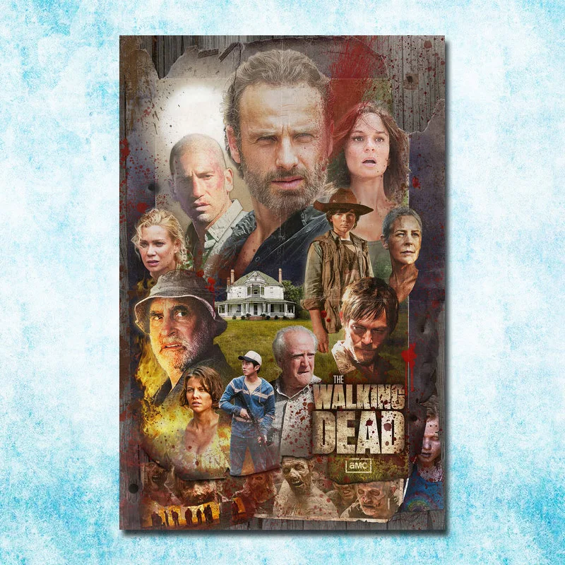 Плакат из искусственного шелка The Walking Dead первый сезон до седьмого 13x20 32x48 дюймов для декорации стены - 1 шт.