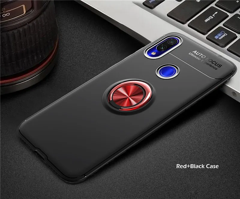 Магнитное кольцо Стенд чехол на для Redmi note 5 6 Pro note 7 роскошный мягкий силиконовый закаленное стекло+ Полное покрытие чехол на для Сяоми ксиоми Редми Ноут 5 6 про Редми Ноут 7