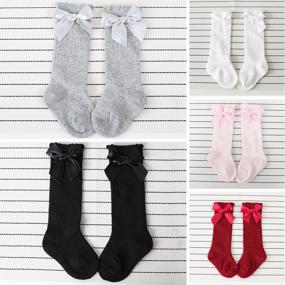 1 пара Детские хлопковые Гольфы с большим бантом|Носки| |