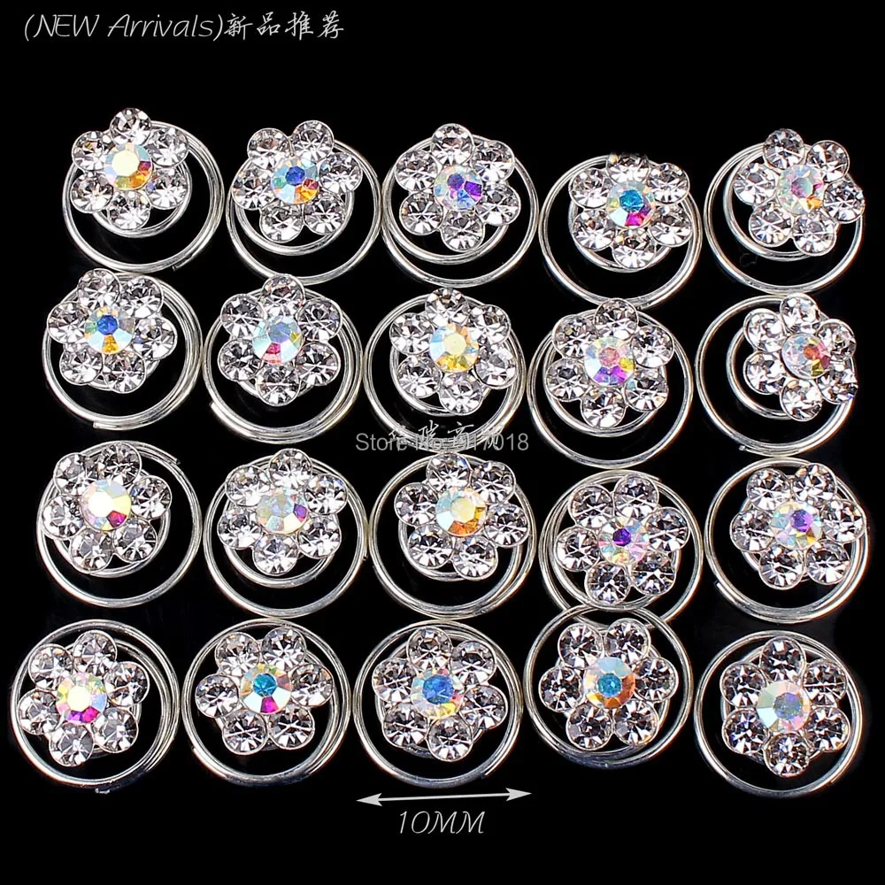 Оптовая продажа 12 шт. Лот Кристалл горный хрусталь жемчуг цветок волос Twists